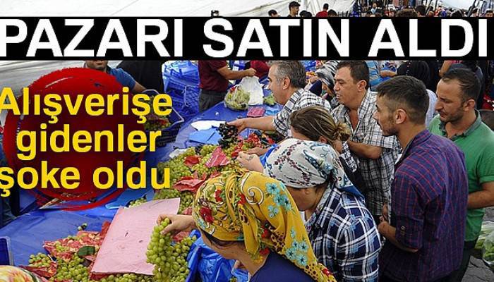Tüm pazarı satın aldı, her şeyi bedava dağıttı