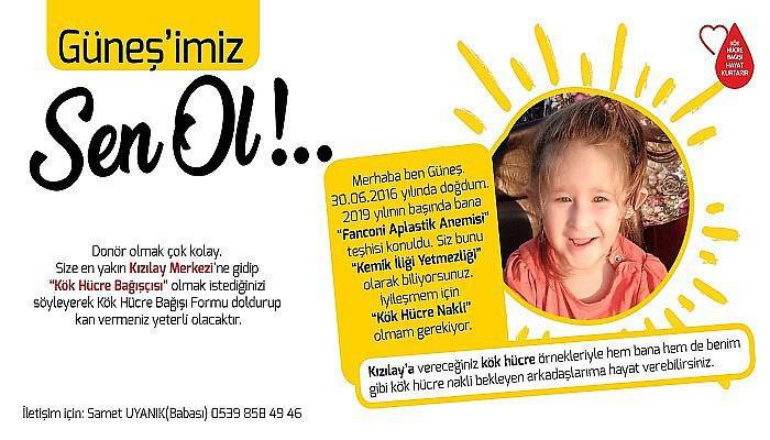 Güneş, kök hücre bağışlarını bekliyor