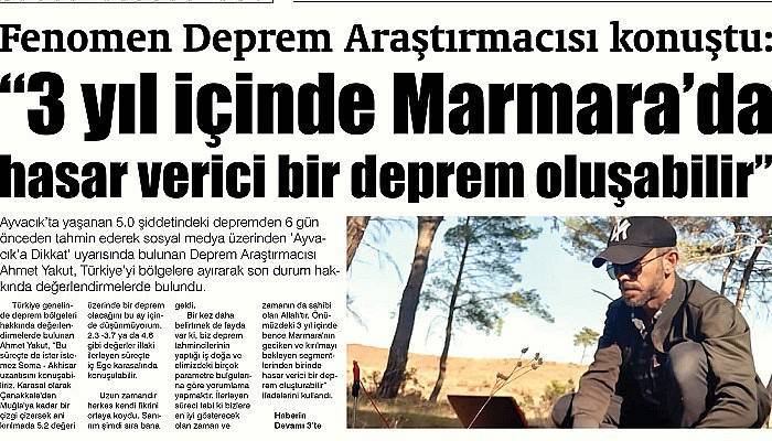 5.2 değeri üzerinde bir deprem olacağını bu ay içinde düşünmüyorum