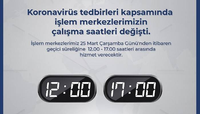 LİMAK ENERJİ İŞLEM MERKEZLERİ, HİZMET SAATLERİNİ GÜNCELLEDİ