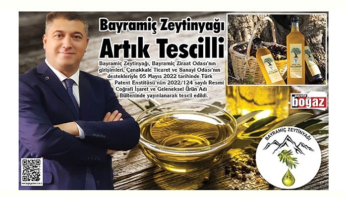 Bayramiç Zeytinyağı ‘Coğrafi İşaretli Ürünü’ Tescili aldı
