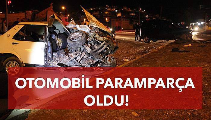 Otomobil paramparça oldu