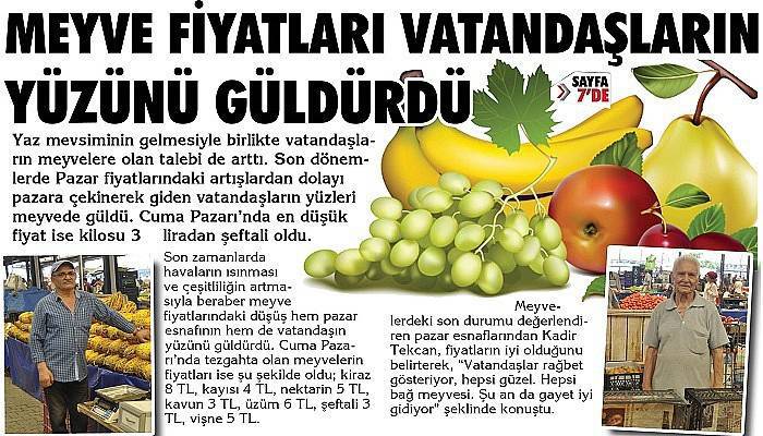 Meyve fiyatları vatandaşların yüzünü güldürdü