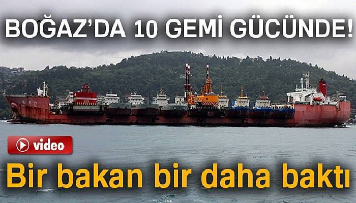 İstanbul Boğazı’nda ilginç görüntü!