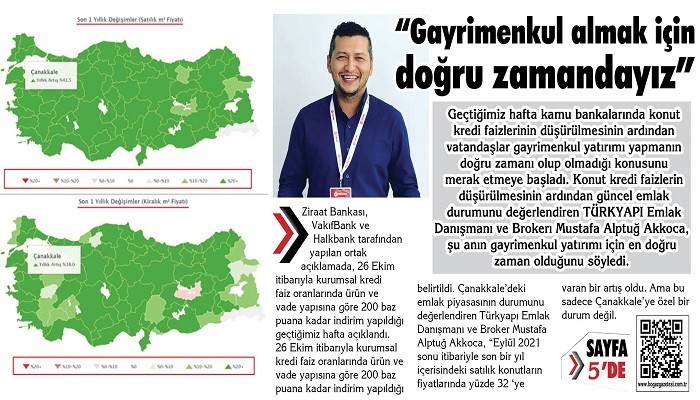 'Gayrimenkul almak için doğru zamandayız'