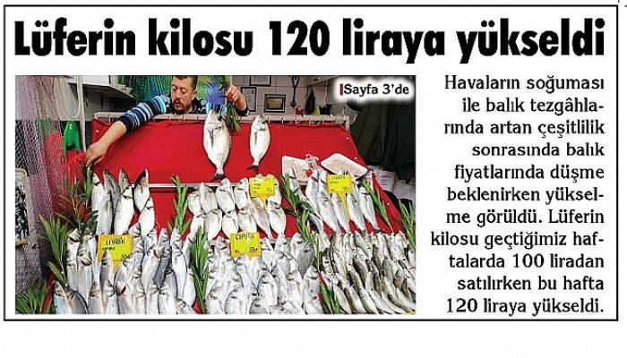 Lüferin kilosu 120 liraya yükseldi