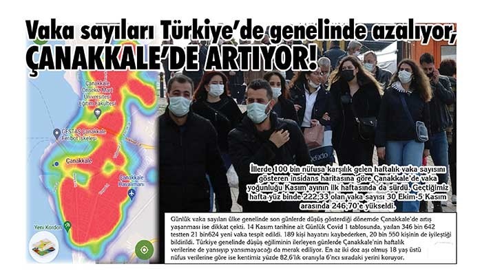 Vaka sayıları Türkiye’de azalıyor, Çanakkale’de artıyor!