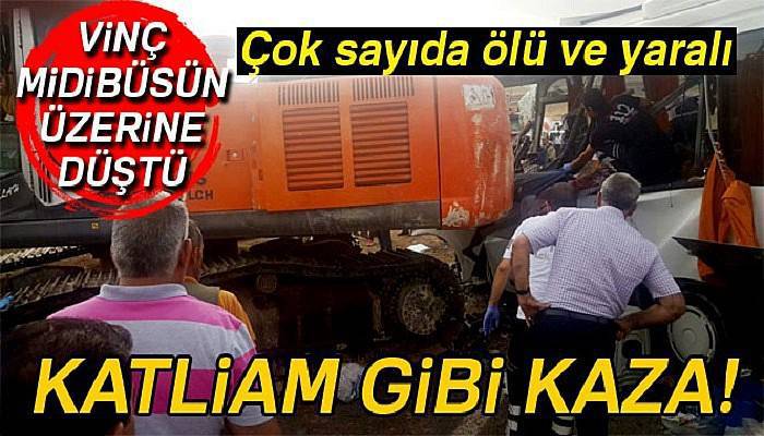 Ağrı'da vinç, midibüsün üzerine düştü: 7 ölü, 11 yaralı