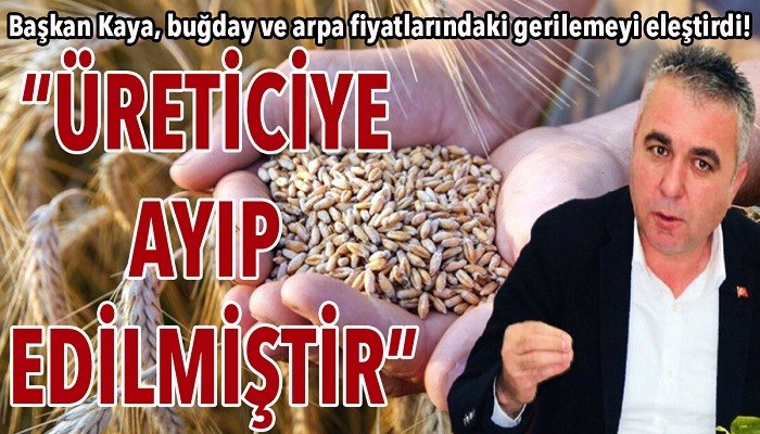 Başkan Kaya, buğday ve arpa fiyatlarındaki gerilemeyi eleştirdi!: 'ÜRETİCİYE AYIP EDİLMİŞTİR'