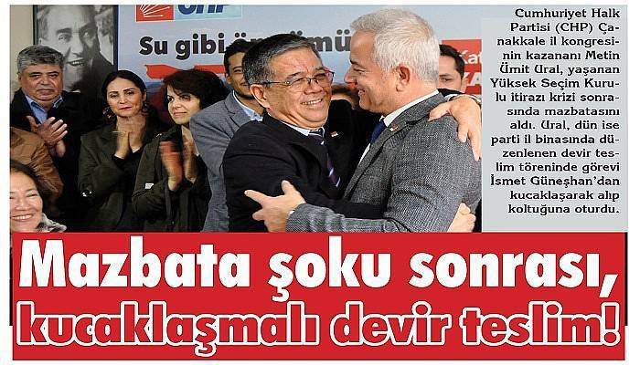 Mazbata şoku sonrası, kucaklaşmalı devir teslim!