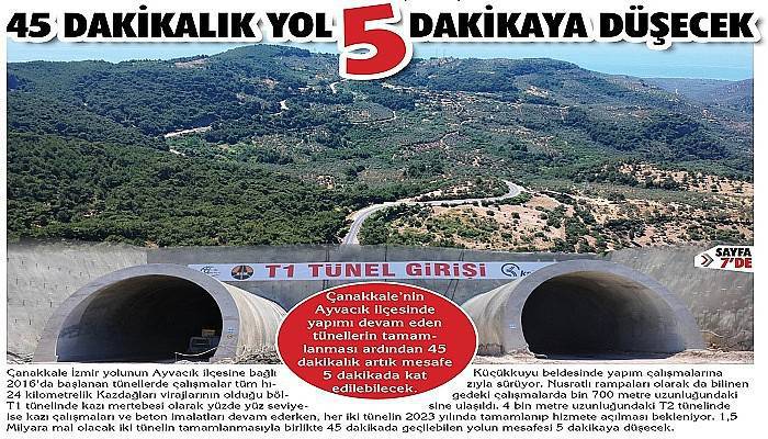 45 dakikalık yol 5 dakikaya düşecek