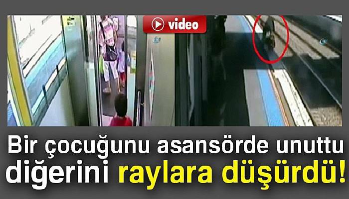 Bir çocuğunu asansörde unuttu, diğerini raylara düşürdü