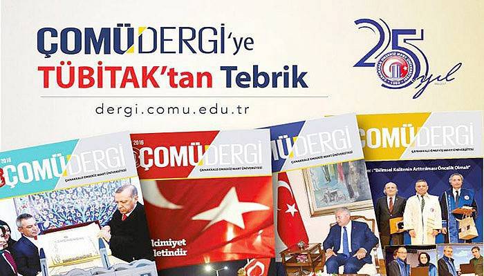 ÇOMÜ dergiye TÜBİTAK’tan tebrik geldi