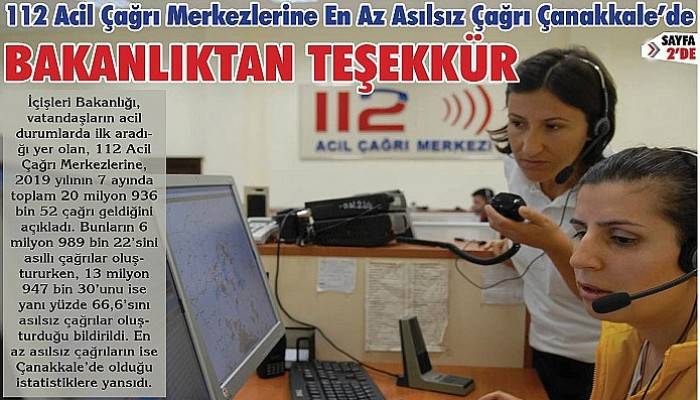 En az asılsız çağrı Çanakkale’de