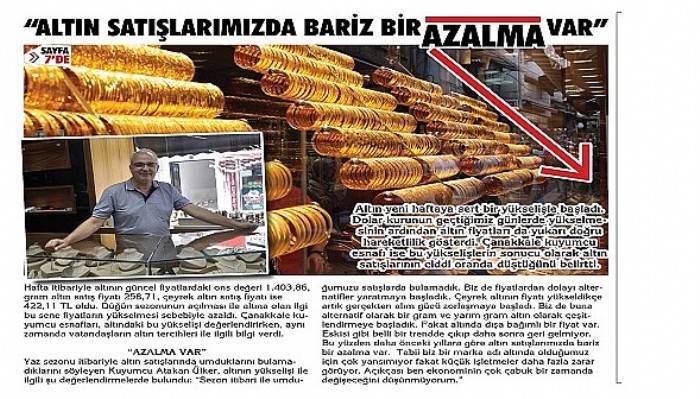 “Daha önceki yıllara göre satışlarımızda bariz bir azalma var”
