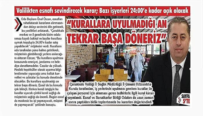 “Kurallara uyulmadığı an tekrar başa döneriz”