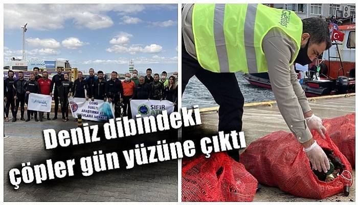Deniz dibindeki çöpler gün yüzüne çıktı