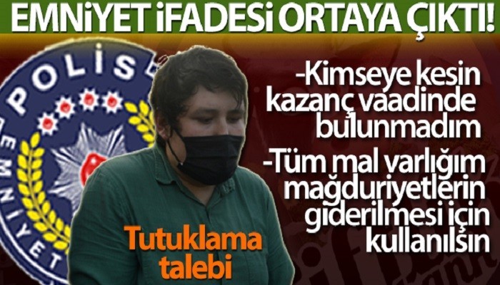 'Tosuncuk' Mehmet Aydın'ın emniyet ifadesi ortaya çıktı