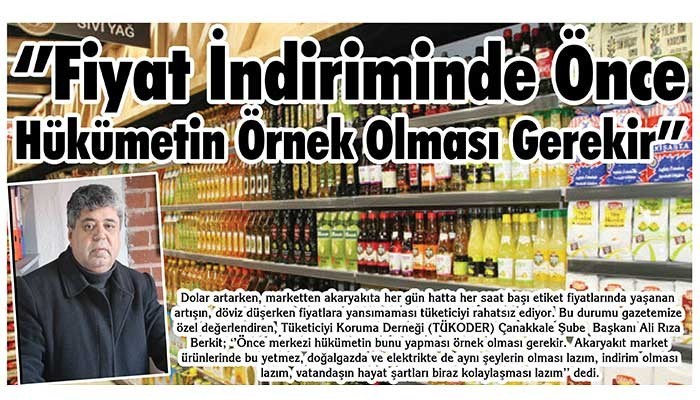 'Önce hükümetin örnek olması gerekir'
