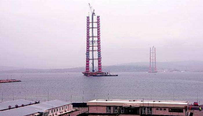 1915 ÇANAKKALE KÖPRÜSÜ'NÜN KULELERİ, 226 METREYE ULAŞILDI