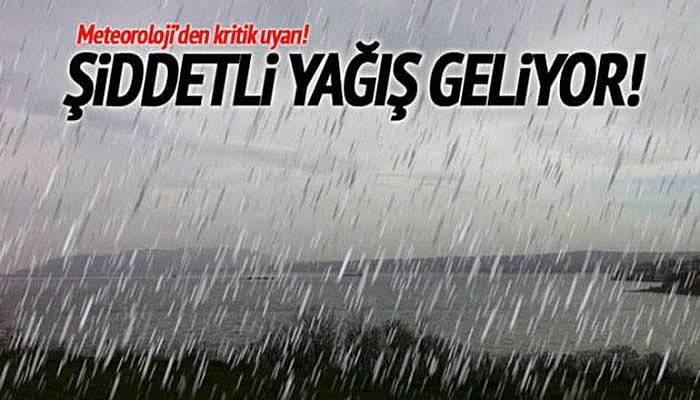 Çanakkale için kuvvetli yağış uyarısı!!!