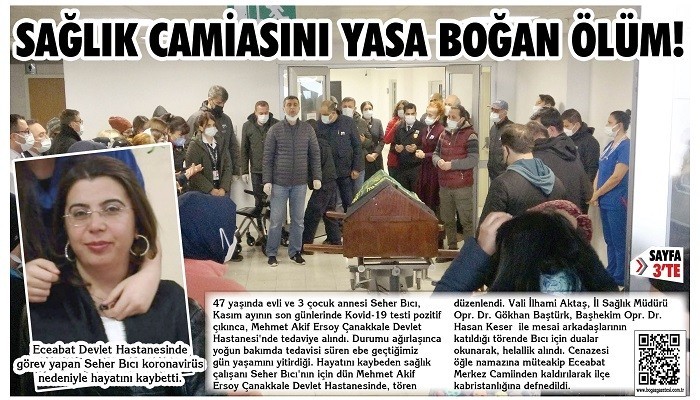 Sağlık camiasını yasa boğan ölüm!