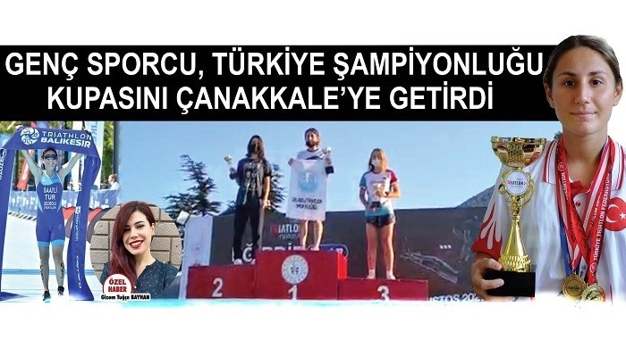 Genç sporcu, Türkiye Şampiyonluğu kupasını Çanakkale’ye getirdi; TRİATLONA DESTEK ÇAĞRISI YAPTI