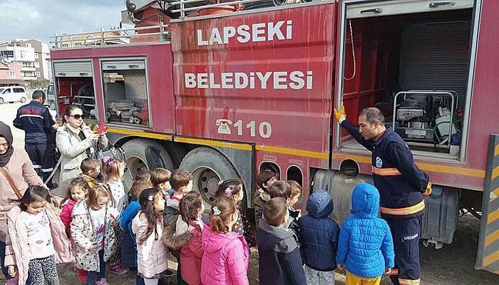 Anaokulu öğrencilerinin tatbikat heyecanı