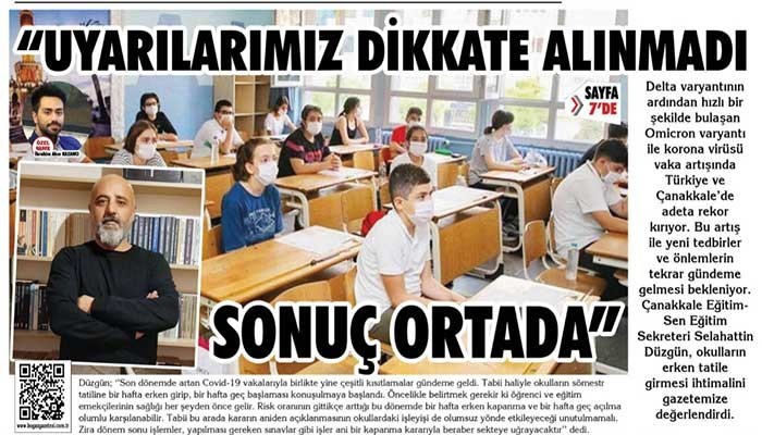 “UYARILARIMIZ DİKKATE ALINMADI VE SONUÇ ORTADA”