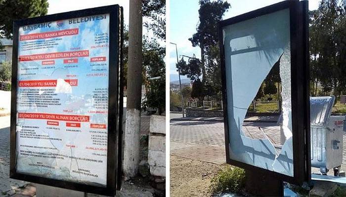 Bilbordlara saldıran belediye işçisi çıktı