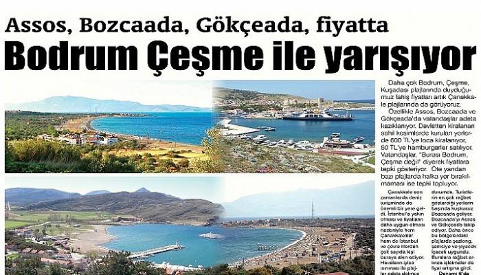 Assos, Bozcaada, Gökçeada, fiyatta Bodrum Çeşme ile yarışıyor