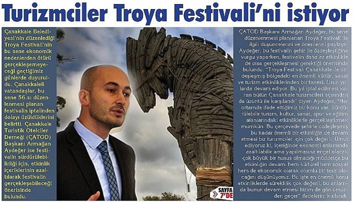 Turizmciler Troya Festivali’ni istiyor