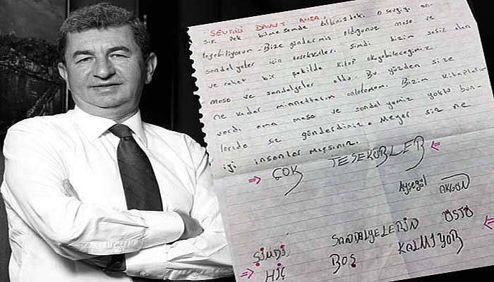 Davut Doğan’a gelen mektup