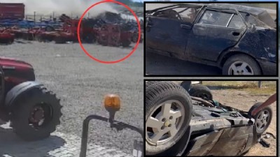 Çanakkale'de dehşet kaza: Havada taklalar attı (VİDEO)