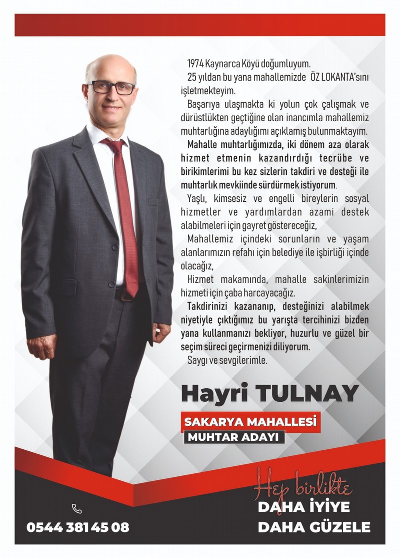 Sakarya Mahallesi Muhtar Adayı Tulnay, Ekibini Tanıttı