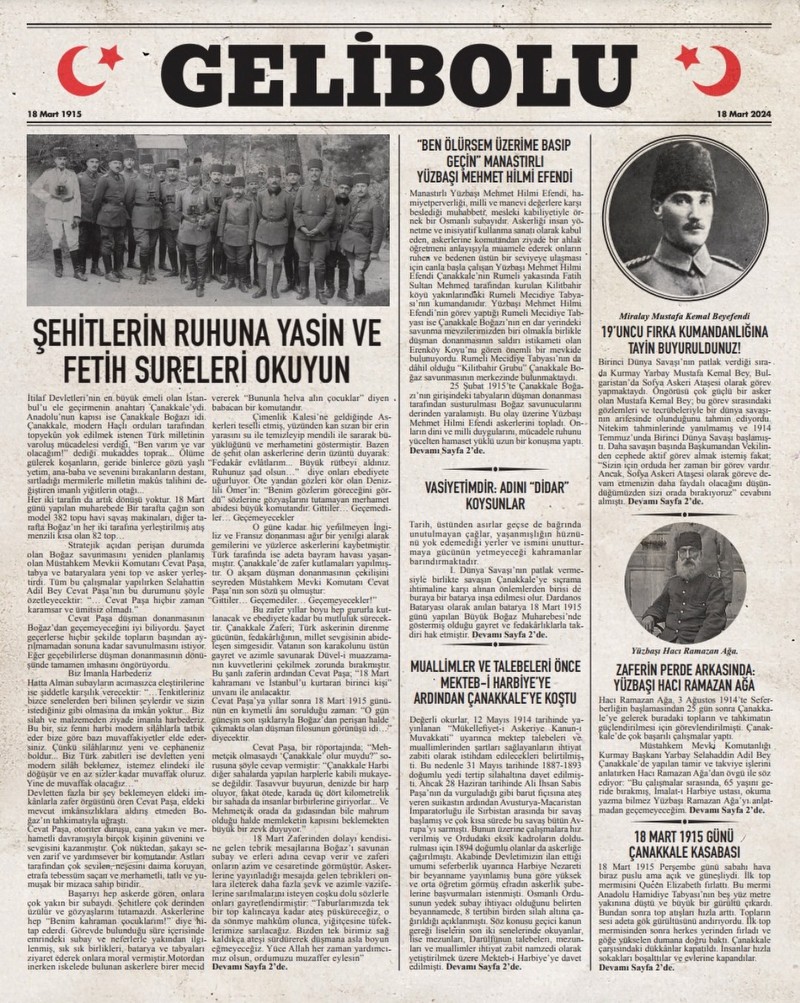 Çanakkale'de 18 Mart'a özel ‘Gelibolu Gazetesi’ yayımlandı