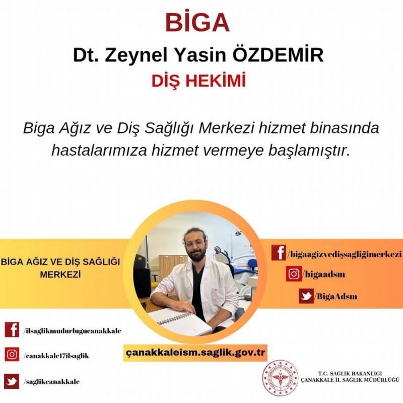 Biga Ağız ve Diş Sağlığı Merkezi’nde yeni hekimler göreve başladı