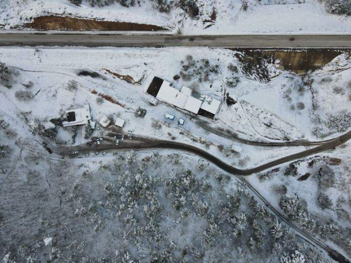 Çanakkale’de kar manzarası drone ile görüntülendi