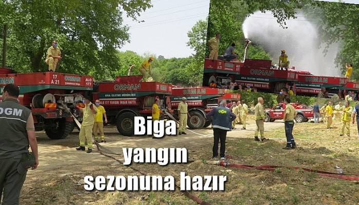 Biga yangın sezonuna hazır (VİDEO)