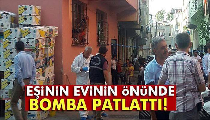 Ayrı yaşadığı eşinin evinin önünde bomba patlattı