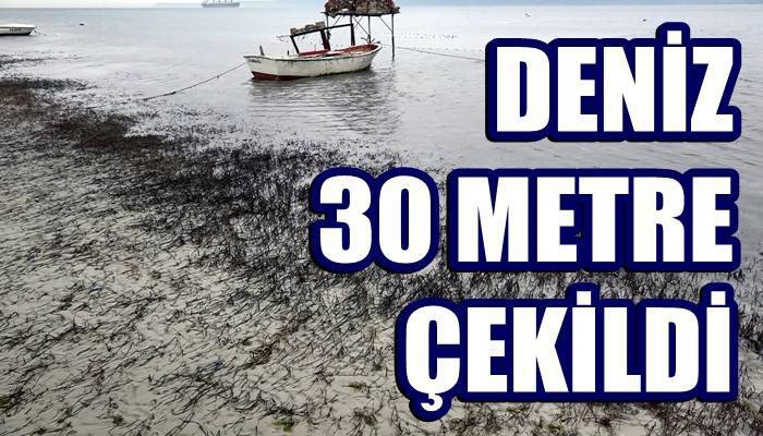 Dardanos kıyılarında sular çekildi, sandallar karada kaldı (VİDEO)
