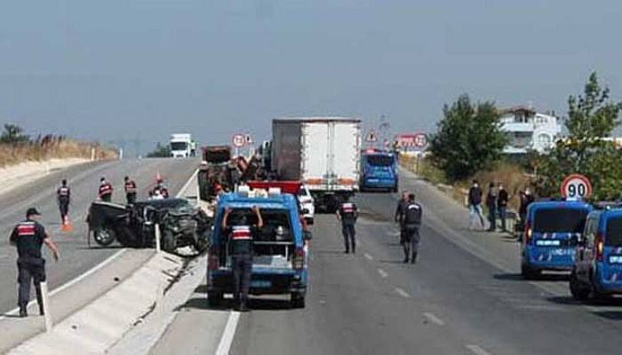 Biga’da feci trafik kazası