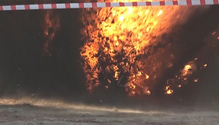 108 yıllık patlamamış top mermisi fünye ile patlatıldı (video)