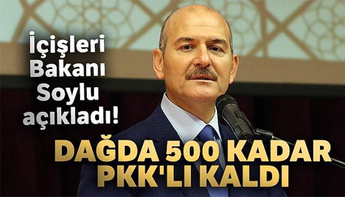 İçişleri Bakanı Soylu açıkladı! 'Dağda 500 kadar PKK'lı kaldı'