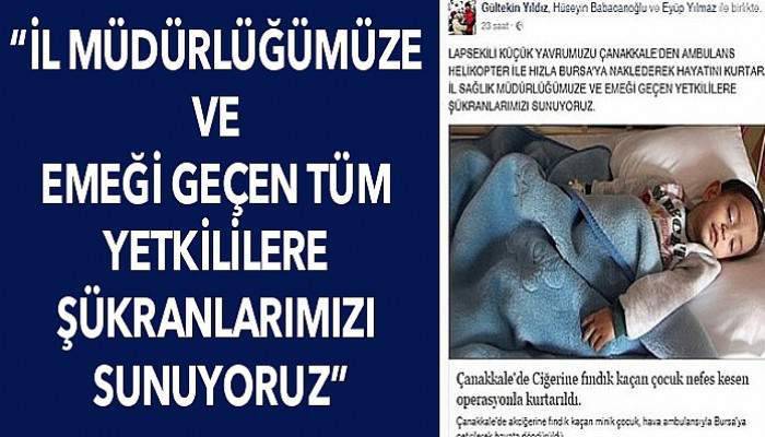 Yavrumuzun Hayatını Kurtardığınız İçin Teşekkürler 