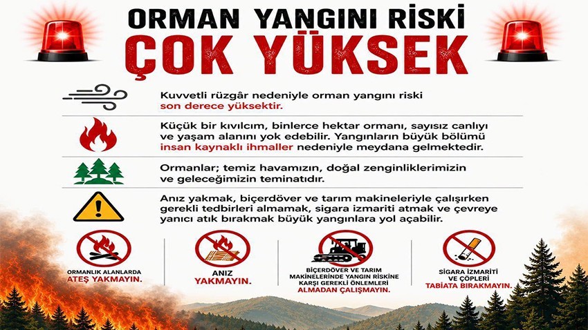 Çanakkale Valiliğinden Orman Yangını Uyarısı
