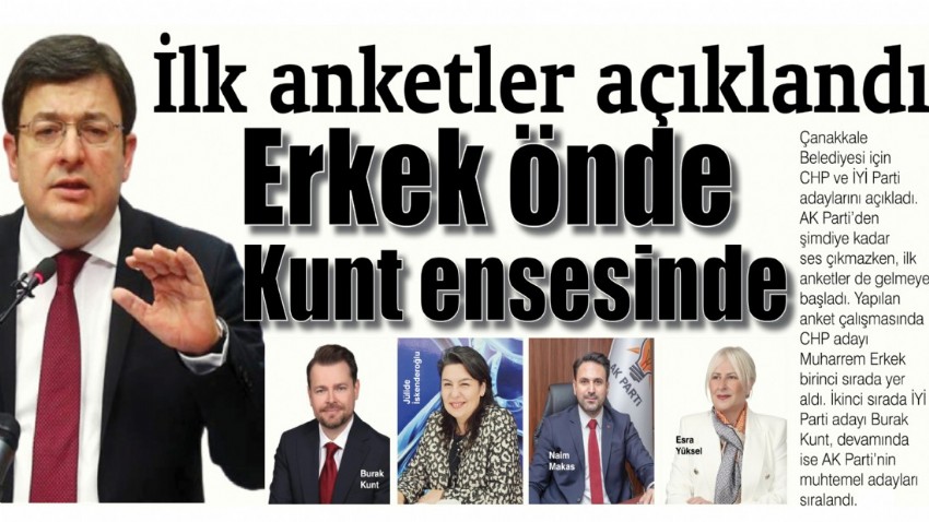 İlk anketler açıklandı Erkek önde, Kunt ensesinde