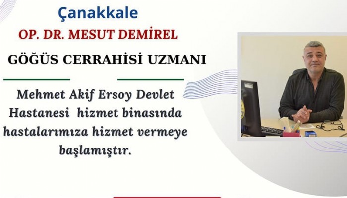 Göğüs Cerrahisi Uzmanı Dr. Mesut Demirel Göreve Başladı