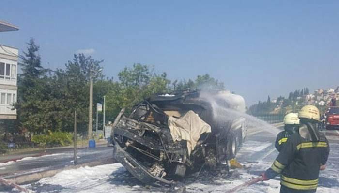 Tanker şoförü yanarak can verdi