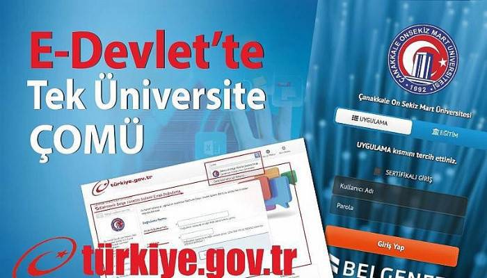 E-devlet'te ilk üniversite ÇOMÜ 